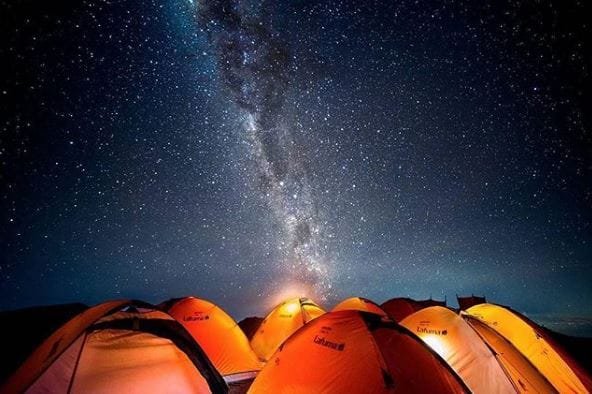 camping under milkyway rinjani